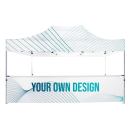 Custom printed half side wall, 4,5x1,0 m for gazebo, waterproof